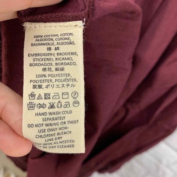 Free People Shirt Womens Small Dreaming About You Top Embroidered Short Sleeve - Picture 5 of 6